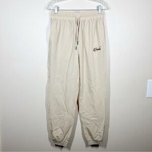 Inaka Power mens nylon track jogger pants size medium cream tan Athleisure